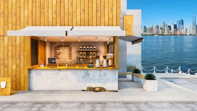 户外纽约咖啡厅