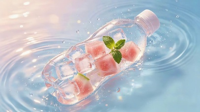 小清新水面冰块