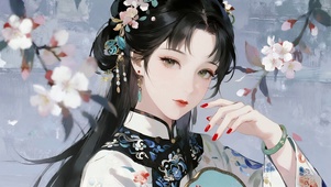 樱花旗服少女