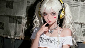 潮流电竞白发少女