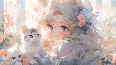 4K 猫咪与少女