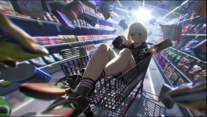 超市购物女孩