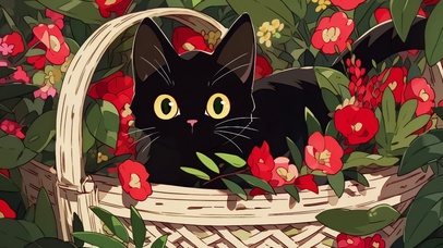 花篮小猫