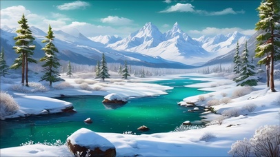 清新护眼郊外冰川美景