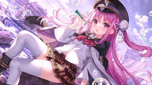 可爱吹泡泡少女