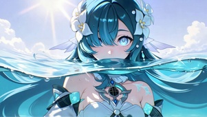 水中蓝发美少女：沃雅妮莎