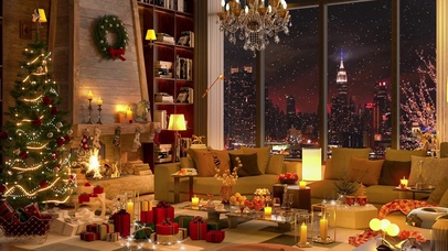 城市新年圣诞房间