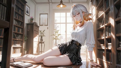 书房少女嘉贝莉娜