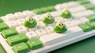 键盘上可爱的粽子