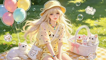 春日野餐可爱美少女