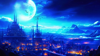 中世纪神秘夜色城堡