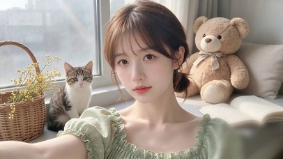 少女和宠物猫