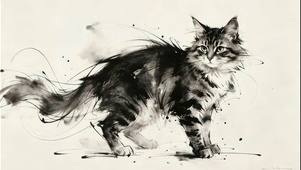 水墨帅气狸花猫