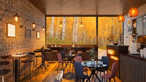 舒适的秋季咖啡厅