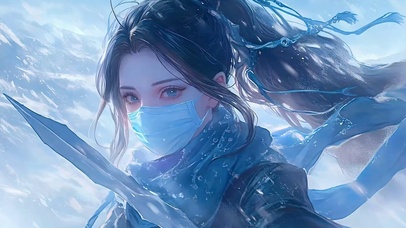 戴面具古风美少女