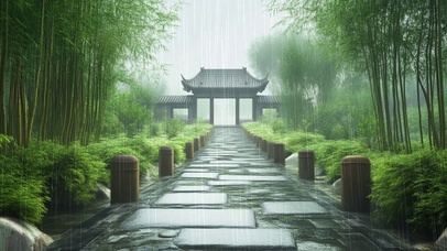 雨中小路
