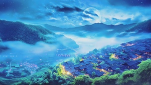 大气磅礴乡村美景