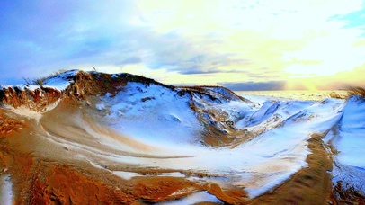 4K唯美夕阳雪山