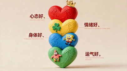 好运满满爱心治愈祝福