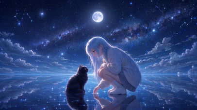 女孩与小猫