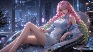赛博都市粉发美少女