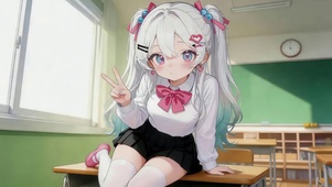 教室里可爱女孩