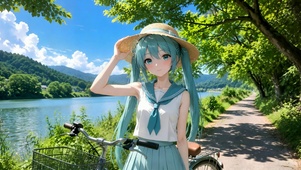 夏日河畔初音女孩