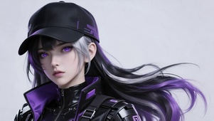 紫色帽子