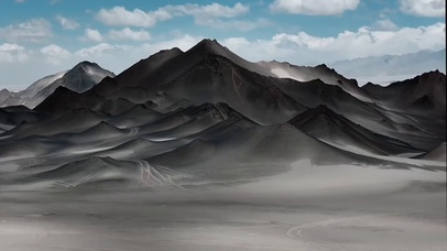 水墨画卷风景山