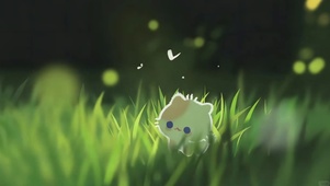 4K唯美绿丛中小花猫