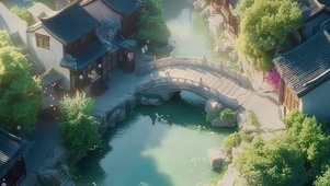 朦胧春夏午后小桥流水