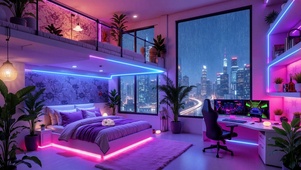 雨夜霓虹房间