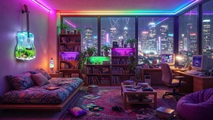 霓虹雨夜治愈阁楼