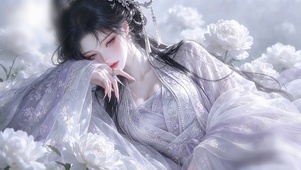 唯美梦幻白牡丹少女