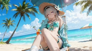 夏日沙滩女孩
