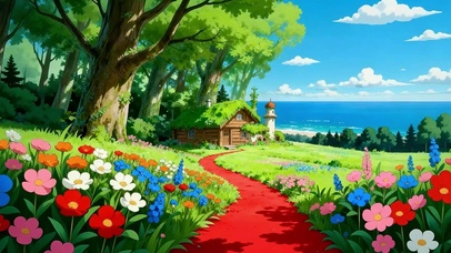 护眼绿景树木海景