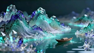水晶治愈 微景观 千里江山图