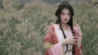 芦苇丛的古装少女萝莉女神