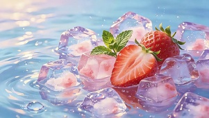 夏日草莓冰块
