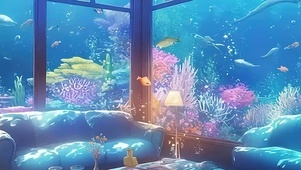 海底房间带鱼屏