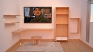 3D实景创意办公分区桌面电脑
