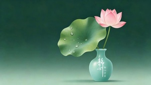 青瓷荷韵