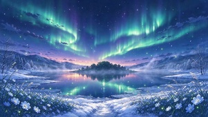 极光雾屿静谧湖
