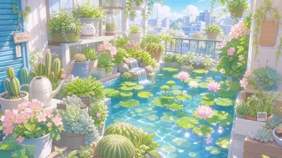阳台小水景