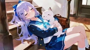 抱猫的女孩