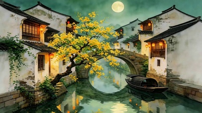 桥畔江南夜