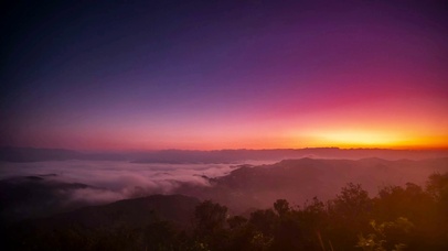 山顶日出云海延时