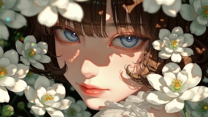 治愈鲜花少女高清4k