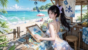 海边美女