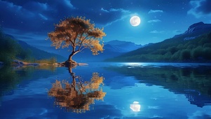 深蓝月夜